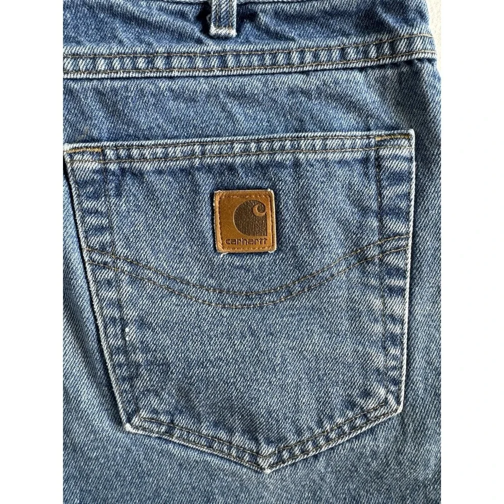 Carhartt B17 DST Relaxed Fit Tapered Leg Blue Denim Jeans Mens 36x32 (35x31.5)
